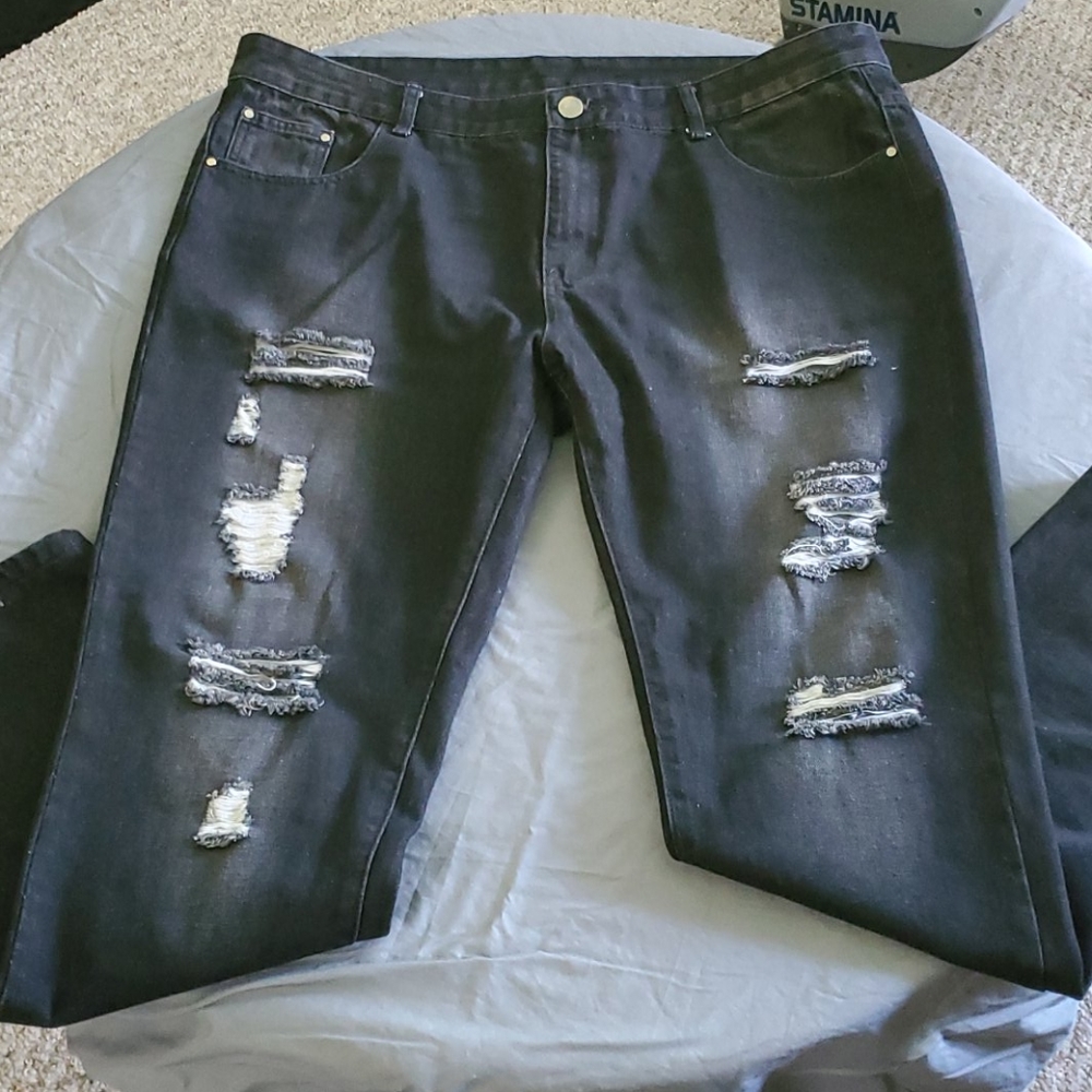 Men Black Denim Acid wash jean